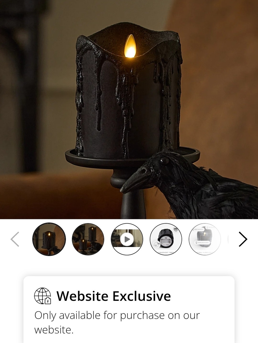 Black Drip Real-Flame Effect Candle - Picture 2 of 4